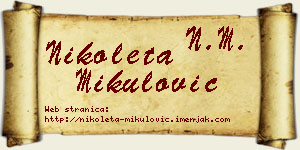 Nikoleta Mikulović vizit kartica